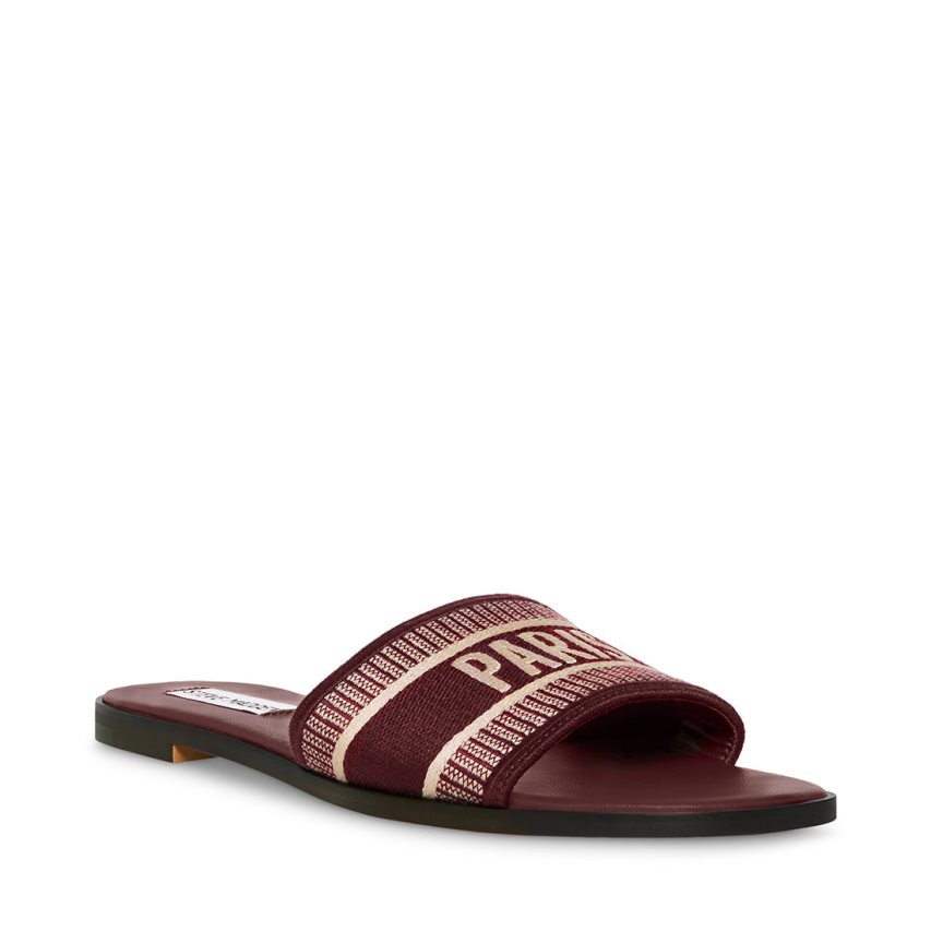 Sandalias de Diapositivas Steve Madden Knox Mujer Burdeos | ES AM0SE6